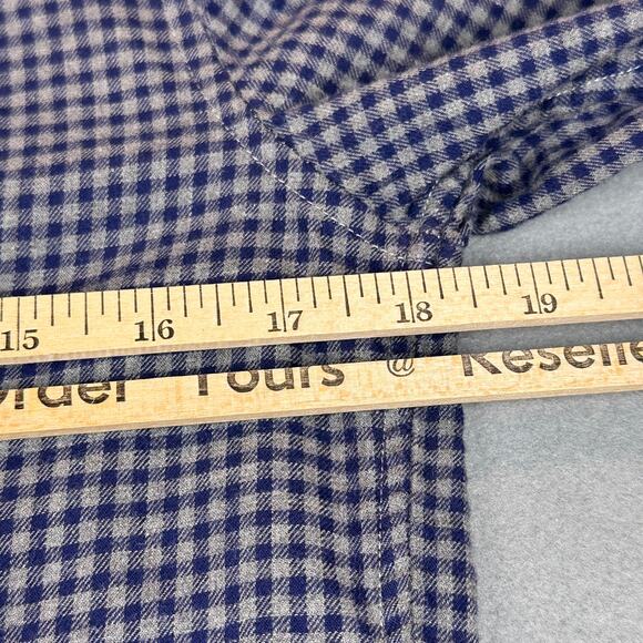 Vineyard Vines Shirt Mens XSmall Blue Gray Whale Shepherds Check Plaid Flannel - Picture 5 of 12